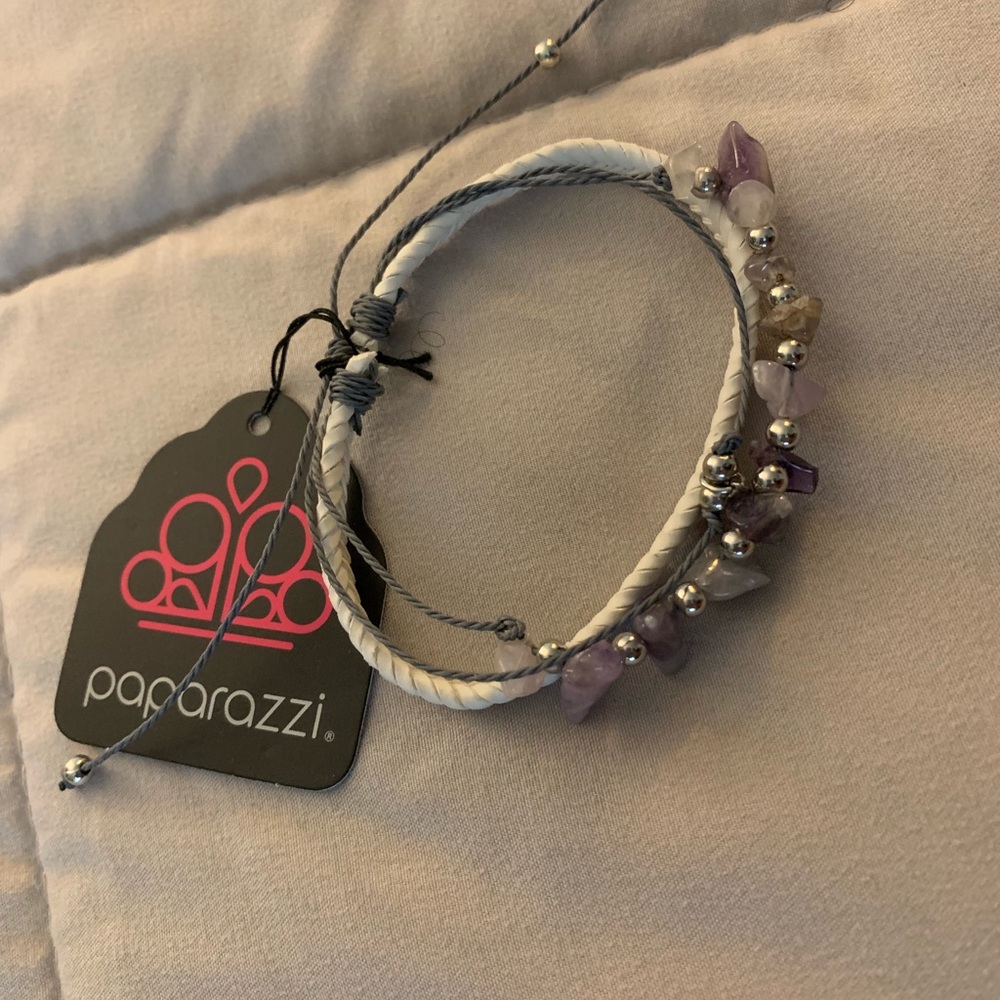 Paparazzi a peace of work purple stone bracelet